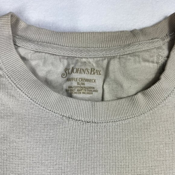 Men's St Johns Bay Waffle Crewneck Long Sleeve Shirt - Picture 2 of 2